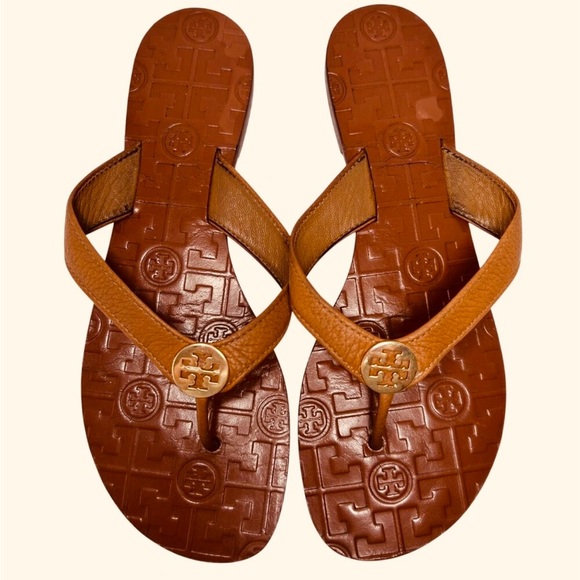 Tory Burch Shoes - Tory Burch Thora Thong Sandals, Signature Logo Medallion, 100% Leather Size 9